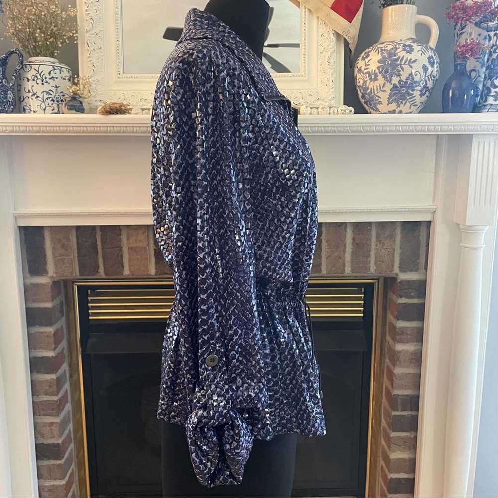 Ruby Rd. SINGING THE BLUES Textured Zip-Up Jacket Size 14 - Picture 9 of 11